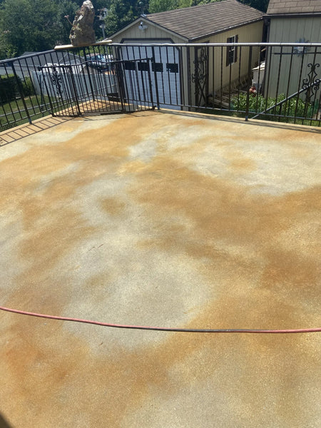 Acid stain color did not take on this slab