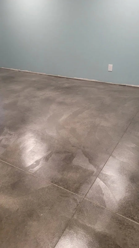 Basement floor stained with steel gray ColorWave®