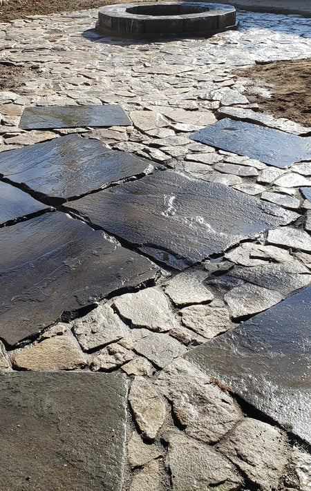 Charcoal stained natural stones