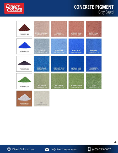 GRAY-BASED PIGMENTS - COLOR CHART