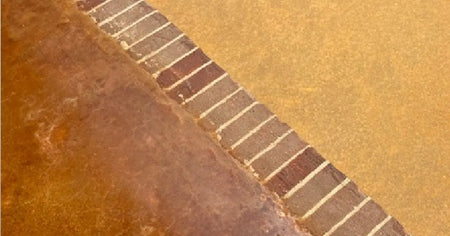 Two sides, two colors, same Cola stain: the unpredictable nature of acid staining. Always test your colors before committing to a final look