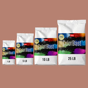 Evening Shadow concrete pigment powder — Direct Colors color 101, 1 lb per 94 lb sack, cured over grey cement shown with the product bag