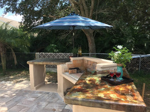 EverStain Acid Stain Marbled Outdoor Kitchen Countertop