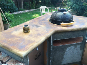 Acid Stained Outdoor Kitchen Countertop
