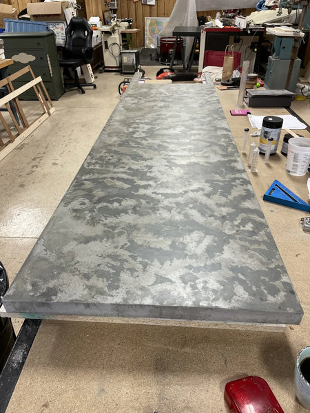 Concrete Countertop Stained with Iron Gray and Steel ColorWave