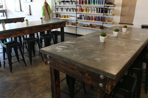 Coffee N' Crafts concrete with pigment tables