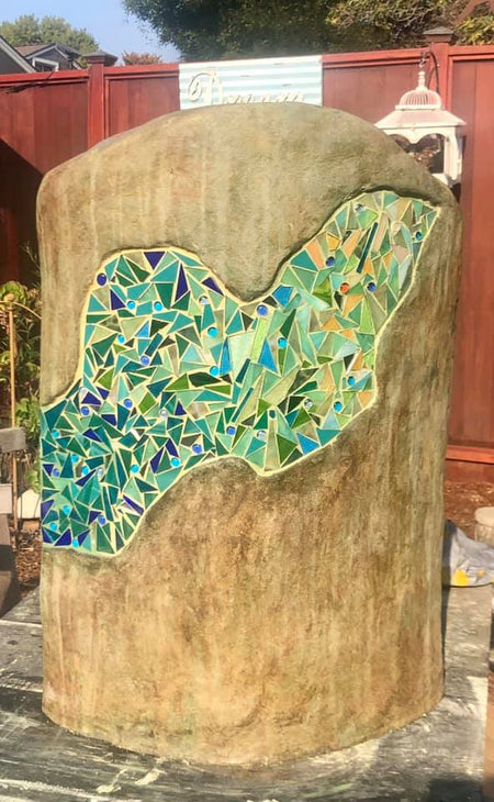EverStain acid stain Concrete Mosaic Sculpture Avocado Azure Coffee Desert Seagrass