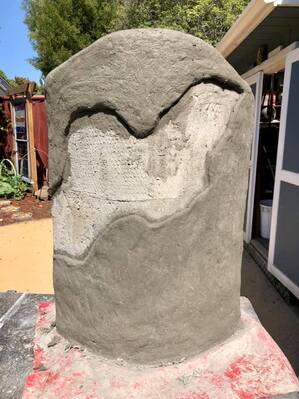 before EverStain acid stain Concrete Mosaic Sculpture Avocado Azure Coffee Desert Seagrass
