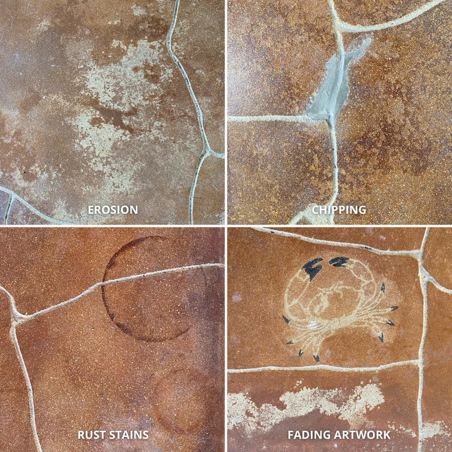 Colored Concrete Damage