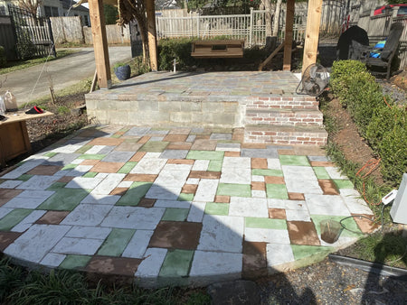 AntiquingStampedConcretePatioDriftwoodFern GreenRussetDuring