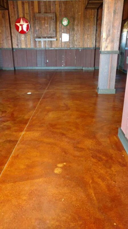 Desert Amber EverStain Acid Stained Concrete Garage Floor