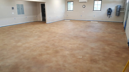 Malayan Buff and Cola Acid Stained Garage Floor