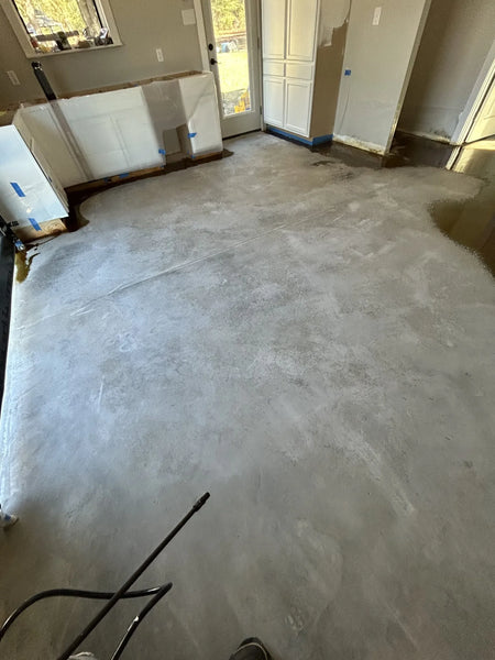 Plain garage interior before EverStain black acid stain