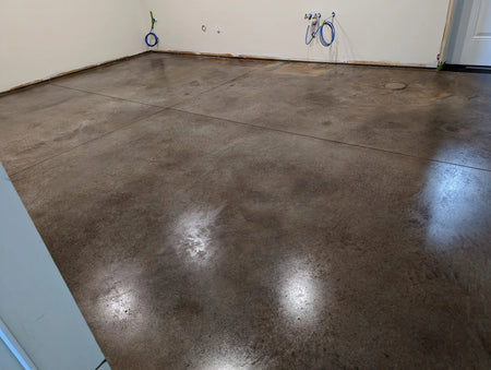 garage floor stained black malayan everstain acid stain