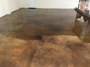 Sealing acid stained garage floor