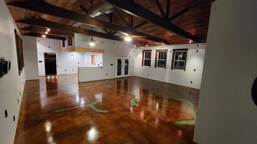 Two coats of concrete floor wax all done and fully cured