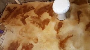Four different ratios of Coffee Brown and a final layer of Malayan Buff in a 10-1 ratio transform this concrete floor
