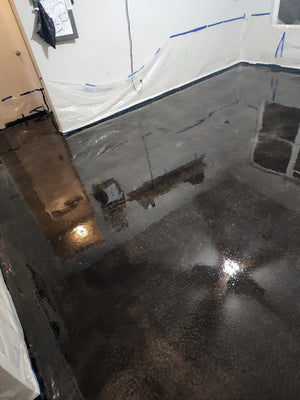 Blackish acid stain application