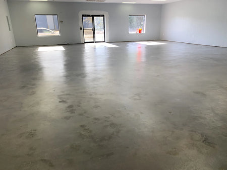 Silver Gray Stained Concrete Commercial Floor