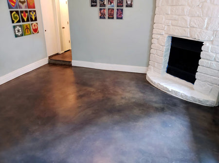 Dye Stained Concrete Living Room Floor