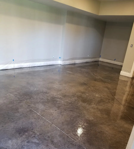 Stormy Gray and Driftwood Vibrance Dye on Concrete Floor
