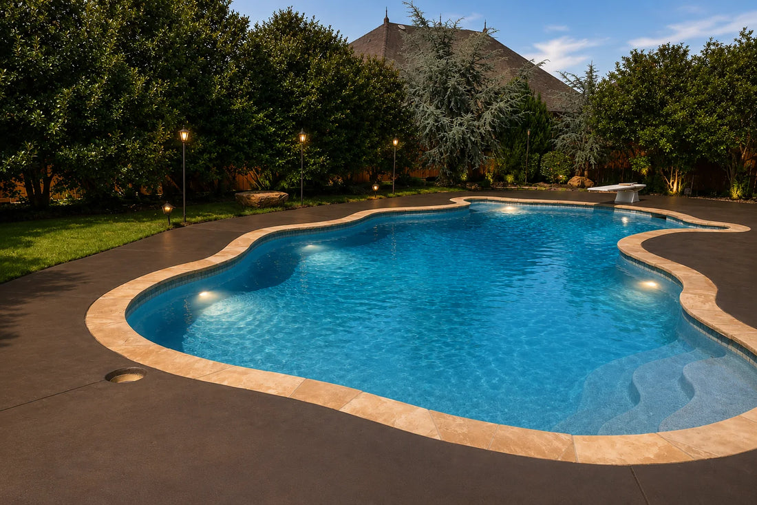 Antiquing Stained Pool deck in brown and greige