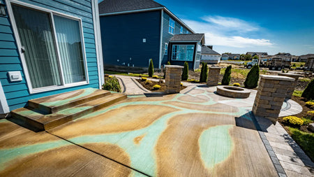 sprayed miracle gro and azure blue acid stain malayan buff