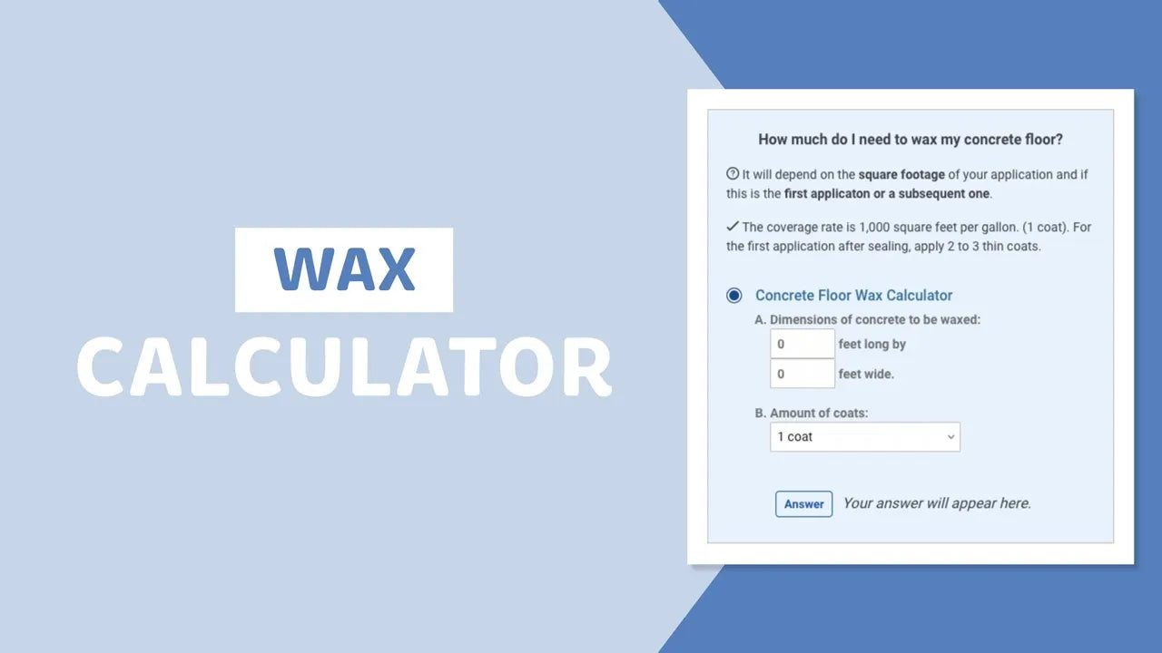 Load video: Concrete floor wax calculator