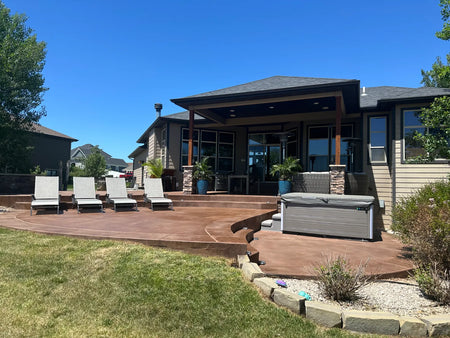 Concrete patio poured in 2012 restored with Driftwood Antiquing Stain and EasySeal acrylic sealer