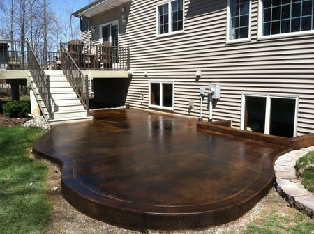 Blackish and Coffee Acid Stained Concrete Patio