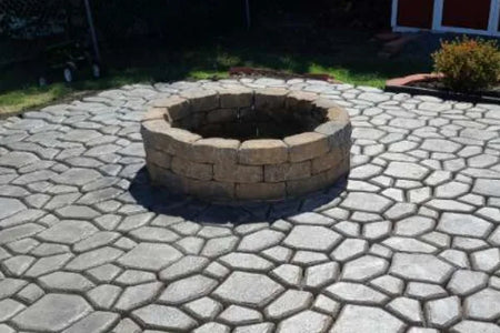Light Charcoal Portico Stains on WalkMaker Concrete Pavers