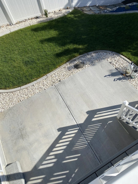 Unfinished concrete patio