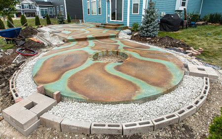 Sealed and dry acid stained patio