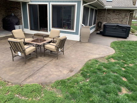 Blackish. Seagrass & Shifting Sand EverStain on Concrete Patio