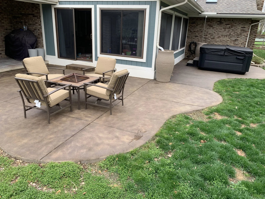Blackish. Seagrass & Shifting Sand EverStain on Concrete Patio