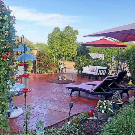 Crimson Antiquing Stained Stamped Concrete Patio
