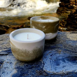 Green Marble Concrete Candle by Raven Candle Co