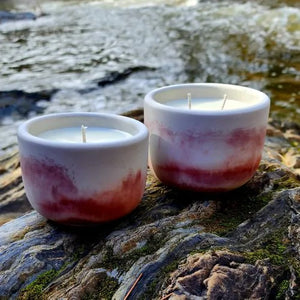 Red Marble Concrete Candle by Raven Candle Co