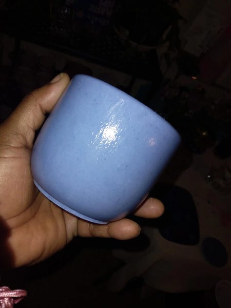 Blue Pigment Colored Concrete Cup by Hope J