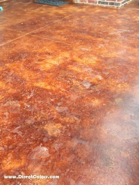 Salt Water Pool Deposit on Concrete Pool Deck Stain