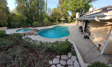 Antiquing Stain Patio Pool Deck Yukon Gold Before
