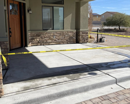 Front porch concrete, prepped and sanded