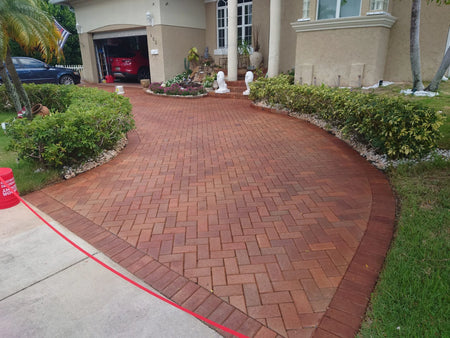 Rust ColorWave on Concrete Pavers Driveway