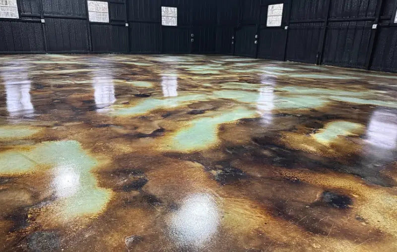 Concrete finished with ProWax Polish™ Concrete Floor Wax, High Gloss
