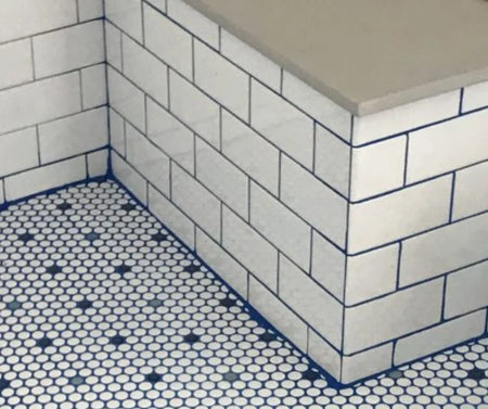 Royal Blue Grout Shower Tile Project