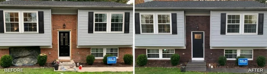 Brick stain before and after photo