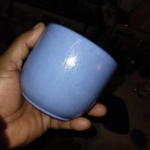 Blue Pigment Colored Concrete Cup by Hope J.