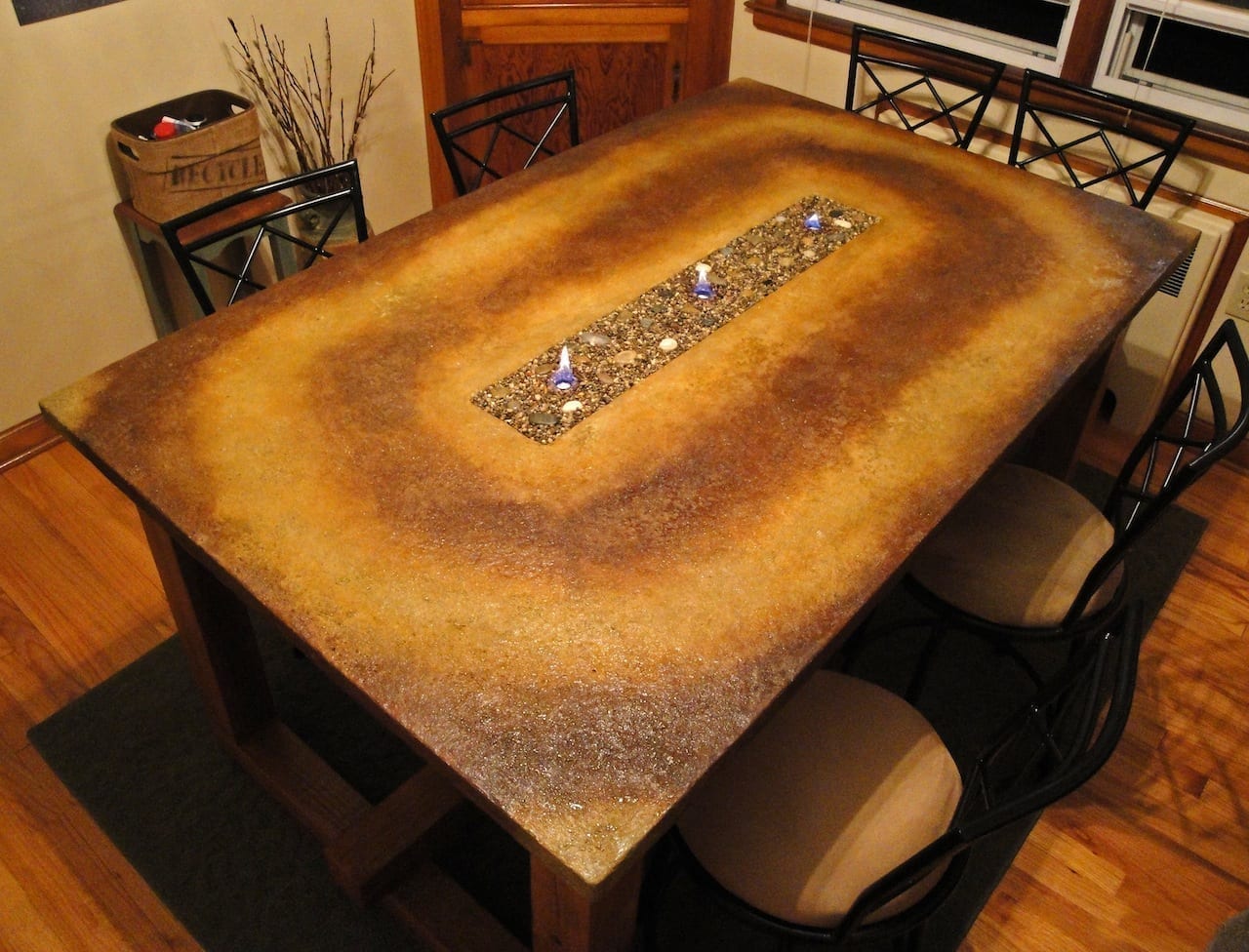 Acid Stained Concrete Table