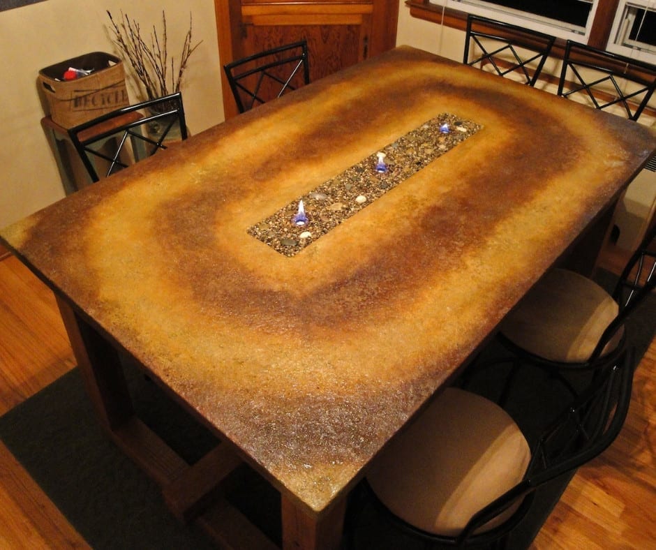 Acid Stained Concrete Fire Table