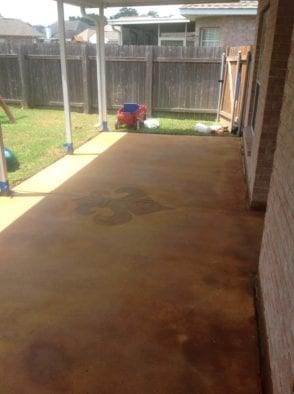 Acid Stain Stencil Patio Design